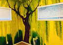 Wall Art by Allyson, Willow and Lamb Mural, nursery room mural, mural, wall art, Yellow and green mural